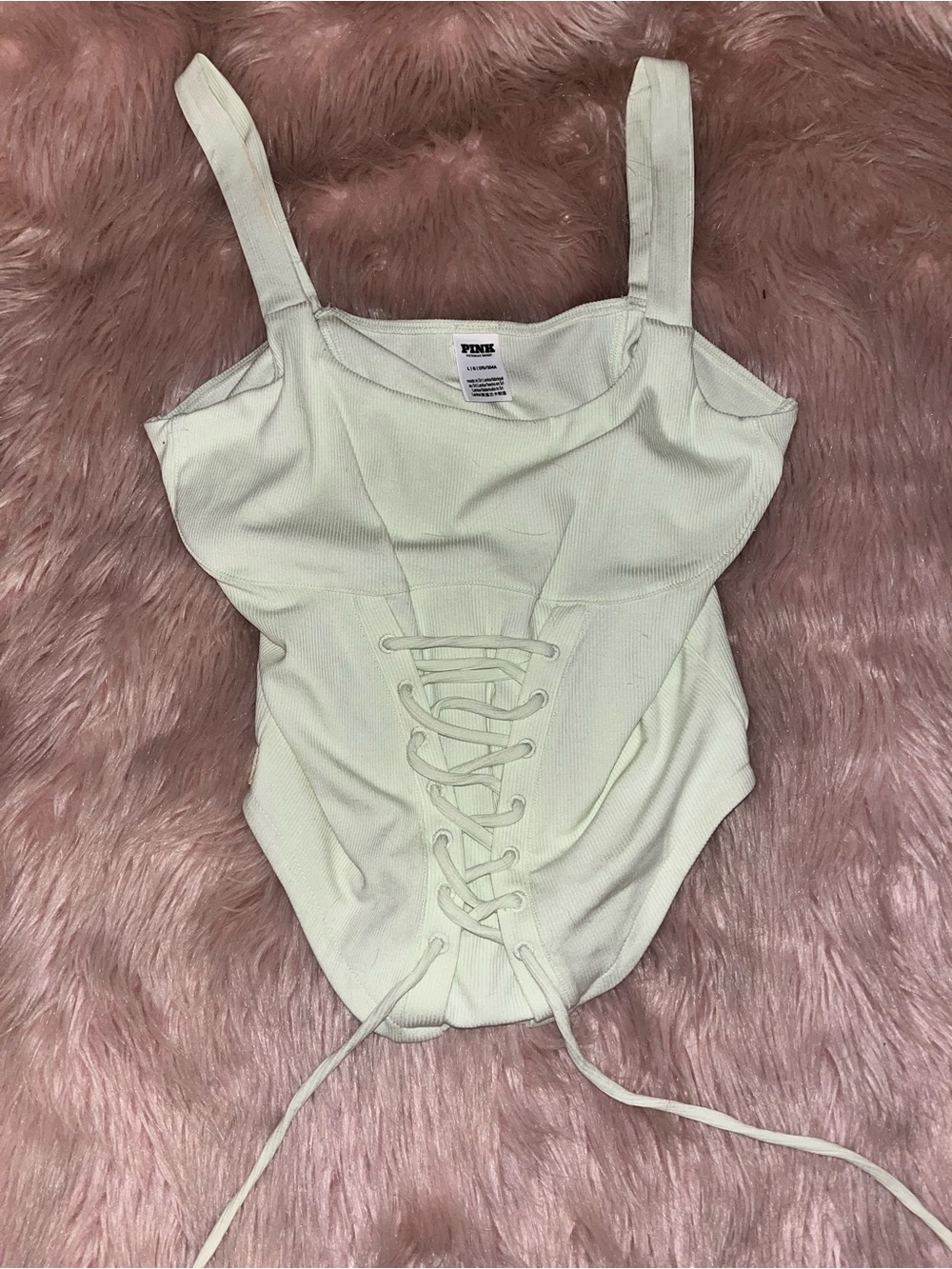 PINK Victoria's Secret Lace-Up Ribbed shirt
